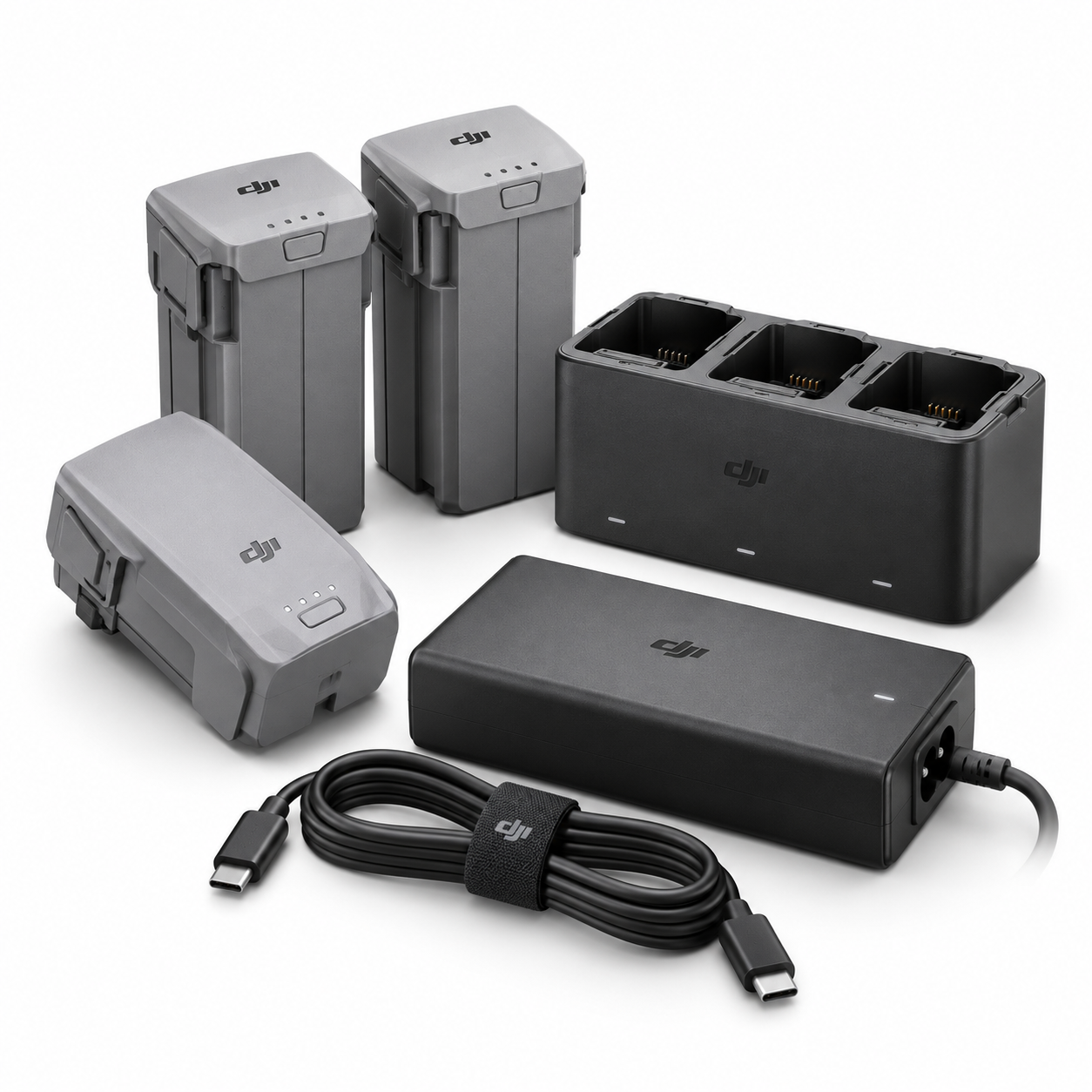 DJI batteries and charging accessories